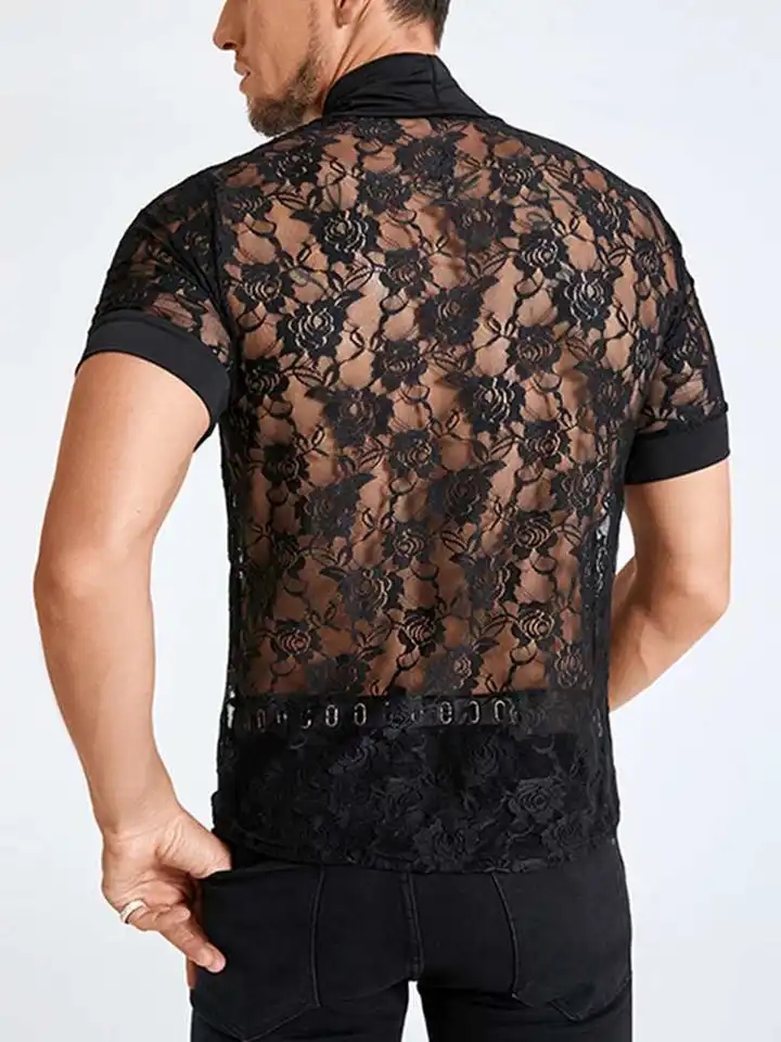 Remera de Encaje- Rosa Negra - Image 3